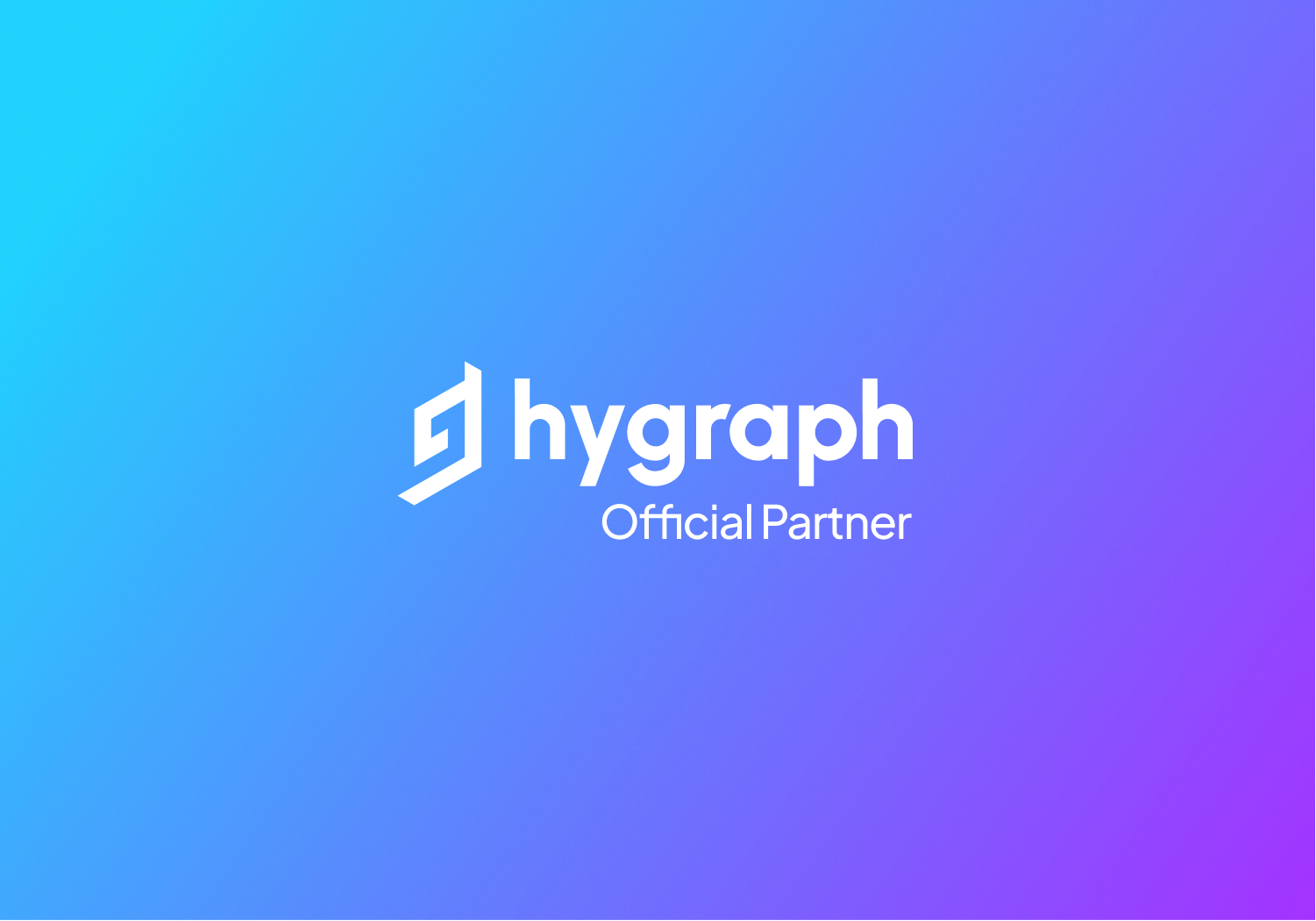 Hygraph partner badge on a blue gradient background